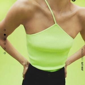 ZARA ASYMMETRIC KNIT TOP, SMALL